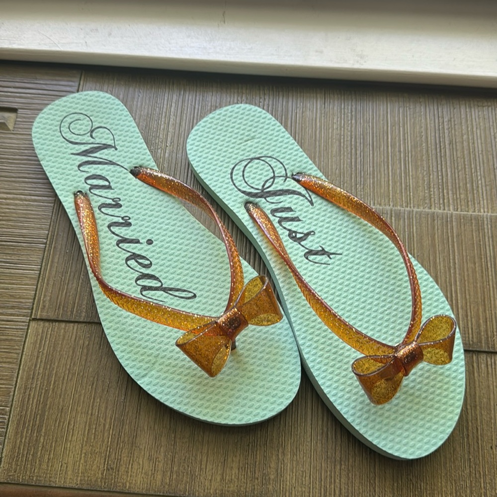 “Just married” Flip flops.